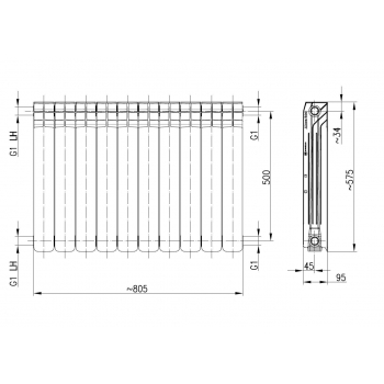 GRZEJNIK ALUMINIOWY ALICE 500